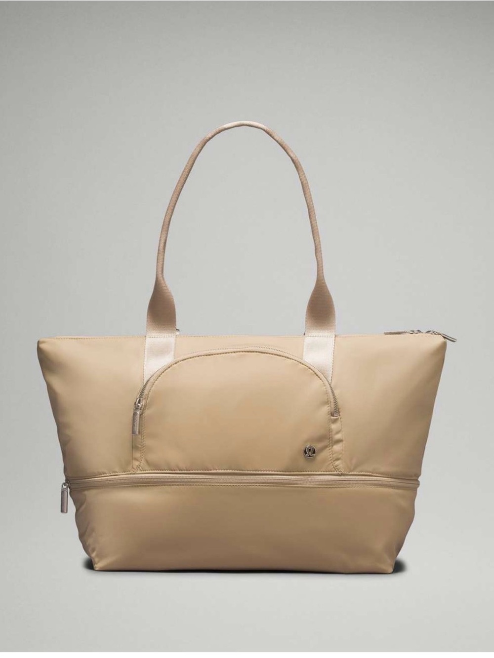 Lululemon Beige Nylon Tote Bag with Front Pocket in trench